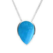 Sterling Silver Turquoise Upside Down Pear Necklace. P1103.