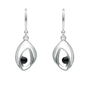 Sterling Silver Whitby Jet Abstract Flame Two Piece Set