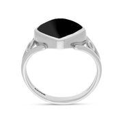Sterling Silver Whitby Jet Cushion Cut Ring R1246