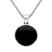 Sterling Silver Whitby Jet Great Yorkshire Show Rose Necklace. P1945.