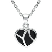 Sterling Silver Whitby Jet Inlaid Heart Two Piece Set. S044. necklace