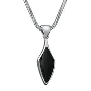 Sterling Silver Whitby Jet Kite Shaped Necklace P222
