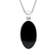 Sterling Silver Whitby Jet Long Oval Four Piece Set. S017 