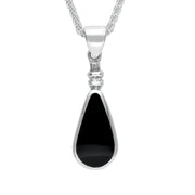 Sterling Silver Whitby Jet Pear Shaped Bottle Top Two Piece Set S046 necklace