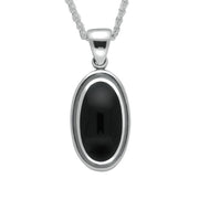 Sterling Silver Whitby Jet Ribbed Oval Four Piece Set. S014 