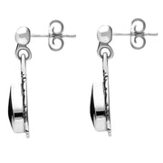 Sterling Silver Whitby Jet Small Pear Drop Earrings E142