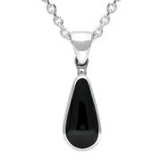 Sterling Silver Whitby Jet Small Pear Necklace P163