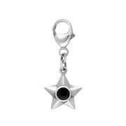 Sterling Silver Whitby Jet Star Clip Charm. G393