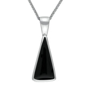 Sterling Silver Whitby Jet Triangle Shape Necklace P023
