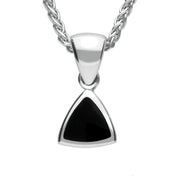 Sterling Silver Whitby Jet Triangular Four Piece Set. S004