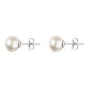 Sterling Silver 5mm White Freshwater Pearl Stud Earrings E622