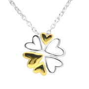 Sterling Silver Yellow Gold Heart Snowflake Necklace, P3199C.