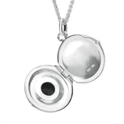 Sterling Silver Whitby Jet Heritage Plain Round Locket P2103