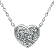 00120793 C W Sellors Sterling Silver Cubic Zirconia Small Heart Necklace. P2720C