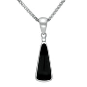 00045316 C W Sellors Silver Whitby Jet Light Triangle Shape Necklace, P168