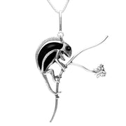 00152943 C W Sellors Sterling Silver Whitby Jet Chameleon Necklace, P3155