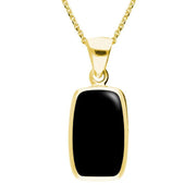 9ct Yellow Gold Whitby Jet Dinky Barrel Necklace P453