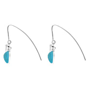 Sterling Silver Turquoise Bee Small Hook Earrings
