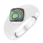 Sterling Silver Abalone Cushion Shape Ring, R230.