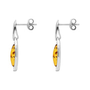 Sterling Silver Amber Marquise Open Edge Drop Earrings E1560_2