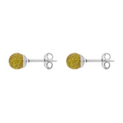 Sterling Silver Lemon Amber 6mm Ball Stud Earrings E1751_L_2