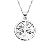Sterling Silver Bauxite Small Round Tree of Life Necklace, P3547