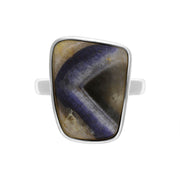 Sterling Silver Blue John Abstract Doublet Ring, UNQ-8209