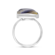 Sterling Silver Blue John Abstract Doublet Ring D