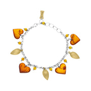 Sterling Silver Gold Plated Amber Heart Bracelet D BUNQ0000025
