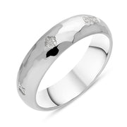 Sterling Silver Jubilee Hallmark Collection 6mm Hammered Ring, R1253_JFH