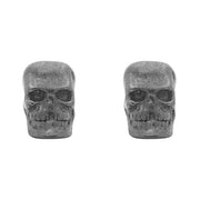 Sterling Silver Oxidised Skull Stud Earrings. E1606OX