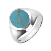 Sterling Silver Turquoise Medium Oval Signet Ring