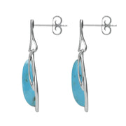 Sterling Silver Turquoise Open Marquise Drop Earrings, E2437_2