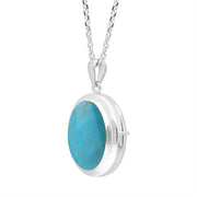 Sterling Silver Turquoise Oval Locket Pendant