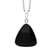 Sterling Silver Whitby Jet Triangle Necklace PUNQ0007746