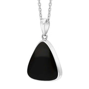 Sterling Silver Whitby Jet Triangle Necklace D