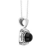 Sterling Silver Whitby Jet Circular Banded Necklace D