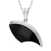 Sterling Silver Whitby Jet Claw Shaped Necklace Punq0007819