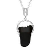 Sterling Silver Whitby Jet Freeform Oval Bale Necklace Punq0006988
