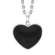 Sterling Silver Whitby Jet Heart Necklace, PUNQ0008934