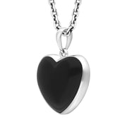 Sterling Silver Whitby Jet Heart Necklace D