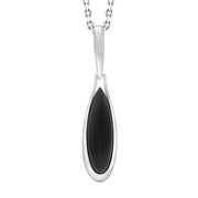 Sterling Silver Whitby Jet Long Pear Necklace, P1996