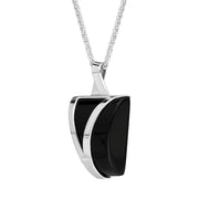 Sterling Silver Whitby Jet Monika Trapezium Abstract Necklace, P1653/S_2.
