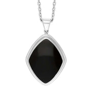 Sterling Silver Whitby Jet Rhombus Necklace Punq0007700