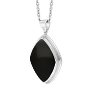 Sterling Silver Whitby Jet Rhombus Necklace Punq0007700