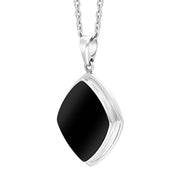 Sterling Silver Whitby Jet Rhombus Necklace Punq0007789