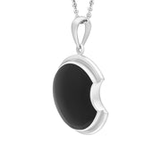 Sterling Silver Whitby Jet Round Cut-Out Necklace D