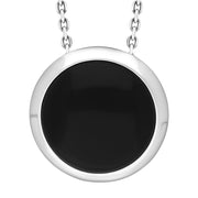 Sterling Silver Whitby Jet Round Necklace, 00249701