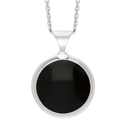 Sterling Silver Whitby Jet Round Necklace Punq0007685
