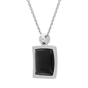 Sterling Silver Whitby Jet Square Necklace, P1399_2.